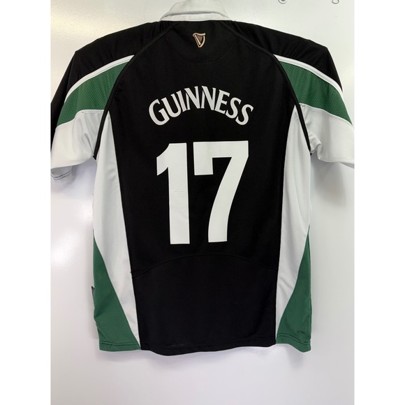 Guinness Official Merchandise Mens XL Rugby Polo Shirt Black Green Jersey (G40) - Picture 3 of 5